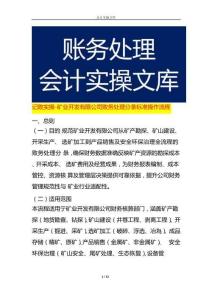記賬實(shí)操-礦業(yè)開發(fā)有限公司賬務(wù)處理分錄SOP