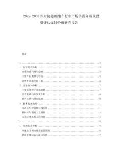 2025-2030保时捷超级跑车行业市场供需分析及投资评估规划分析研究报告