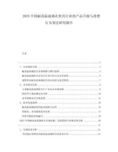 2025中國(guó)耐高溫玻璃在炊具行業(yè)的產(chǎn)品升級(jí)與消費(fèi)行為變遷研究報(bào)告