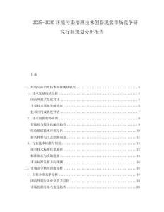 2025-2030环境污染治理技术创新现状市场竞争研究行业规划分析报告