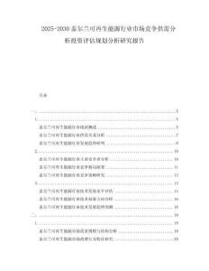2025-2030蓋爾蘭可再生能源行業(yè)市場競爭供需分析投資評估規(guī)劃分析研究報告