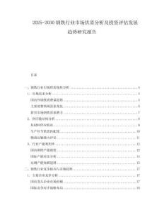 2025-2030鋼鐵行業(yè)市場(chǎng)供需分析及投資評(píng)估發(fā)展趨勢(shì)研究報(bào)告