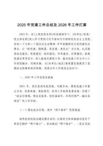 2025年黨建工作總結及2026工作打算