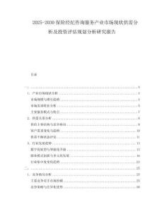 2025-2030保險(xiǎn)經(jīng)紀(jì)咨詢服務(wù)產(chǎn)業(yè)市場(chǎng)現(xiàn)狀供需分析及投資評(píng)估規(guī)劃分析研究報(bào)告