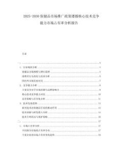 2025-2030保健品市場推廣政策遵循核心技術(shù)競爭能力市場占有率分析報(bào)告