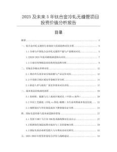 2025及未來5年鈦合金冷軋無縫管項(xiàng)目投資價(jià)值分析報(bào)告
