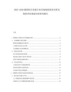 2025-2030德國(guó)醫(yī)療設(shè)備行業(yè)市場(chǎng)現(xiàn)狀供需分析及投資評(píng)估規(guī)劃分析研究報(bào)告