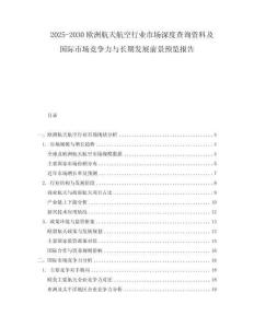 2025-2030歐洲航天航空行業(yè)市場(chǎng)深度查詢資料及國(guó)際市場(chǎng)競(jìng)爭(zhēng)力與長(zhǎng)期發(fā)展前景預(yù)覽報(bào)告