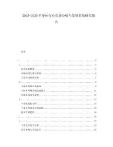 2025-2030半導(dǎo)體行業(yè)市場分析與發(fā)展前景研究報告