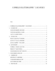 紅酒釀造企業(yè)運(yùn)營策略品牌推廣方案分析報告
