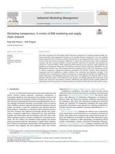 Disclosing transparency-A review of B2B marketing_2025_Industrial-Marketing
