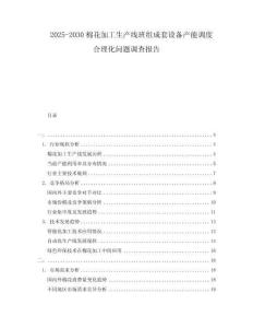 2025-2030棉花加工生產(chǎn)線班組成套設(shè)備產(chǎn)能調(diào)度合理化問(wèn)題調(diào)查報(bào)告