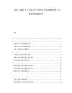 2025-2030半導(dǎo)體芯片產(chǎn)業(yè)鏈格局及戰(zhàn)略合作與技術(shù)壁壘分析報(bào)告
