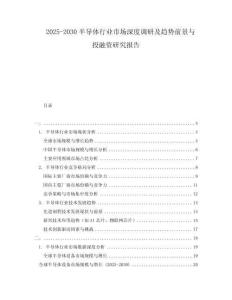 2025-2030半導體行業(yè)市場深度調(diào)研及趨勢前景與投融資研究報告