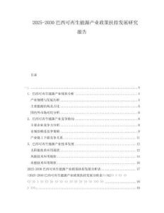 2025-2030巴西可再生能源产业政策扶持发展研究报告