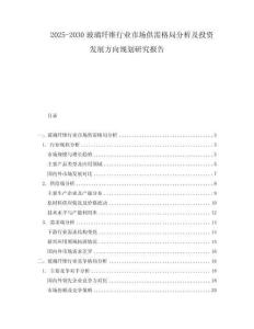 2025-2030玻璃纤维行业市场供需格局分析及投资发展方向规划研究报告