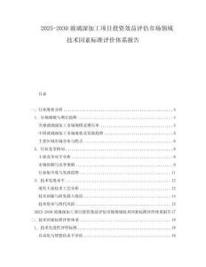 2025-2030玻璃深加工项目投资效益评估市场领域技术因素标准评价体系报告