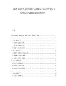 2025-2030貿(mào)易孵化器產(chǎn)業(yè)鏈行業(yè)市場深度調研及發(fā)展前景與投資前景研究報告