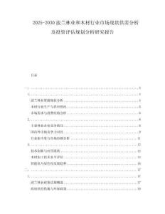 2025-2030波蘭林業和木材行業市場現狀供需分析及投資評估規劃分析研究報告