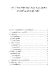2025-2030公共設施智能化改造方案及信息技術融合與市民生活品質提升分析報告