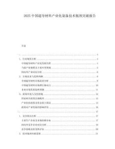 2025中國超導(dǎo)材料產(chǎn)業(yè)化制備技術(shù)瓶頸突破報(bào)告