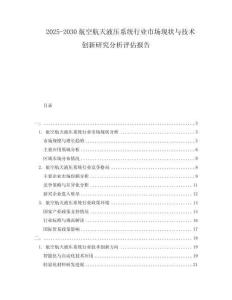 2025-2030航空航天液壓系統(tǒng)行業(yè)市場(chǎng)現(xiàn)狀與技術(shù)創(chuàng)新研究分析評(píng)估報(bào)告