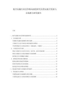 航空運輸行業(yè)競爭格局深度研究及貨運航空發(fā)展與市場潛力研究報告
