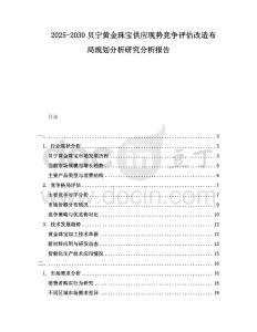 2025-2030貝寧黃金珠寶供應(yīng)現(xiàn)勢(shì)競(jìng)爭(zhēng)評(píng)估改造布局規(guī)劃分析研究分析報(bào)告