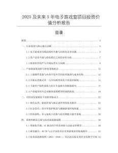 2025及未來5年電子游戲室項(xiàng)目投資價(jià)值分析報(bào)告
