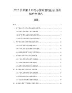 2025及未來5年電子游戲室項(xiàng)目投資價(jià)值分析報(bào)告