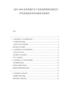 2025-2030北美智能汽车产业发展趋势研究现代汽车经济投资技术协同深度分析报告