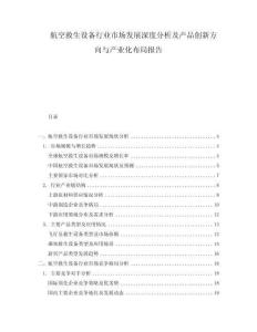 航空救生设备行业市场发展深度分析及产品创新方向与产业化布局报告