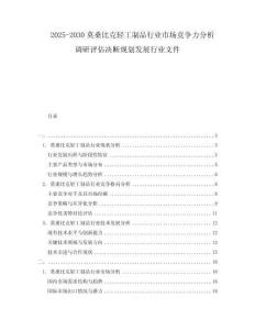 2025-2030莫桑比克輕工制品行業市場競爭力分析調研評估決斷規劃發展行業文件