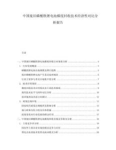 中國廢舊磷酸鐵鋰電池梯度回收技術(shù)經(jīng)濟(jì)性對比分析報(bào)告
