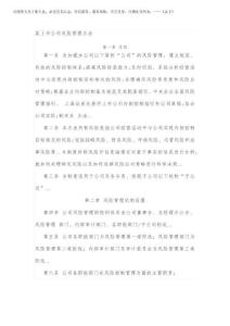 2025年风险管理规定