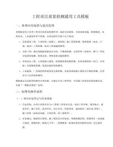 工程項(xiàng)目質(zhì)量檢測模板多功能適用