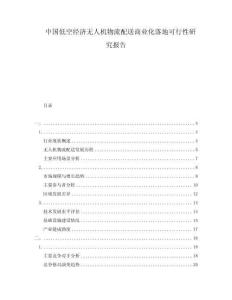 中國低空經(jīng)濟(jì)無人機(jī)物流配送商業(yè)化落地可行性研究報告