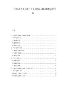 中國風(fēng)電設(shè)備制造行業(yè)競爭格局與技術(shù)趨勢研究報告