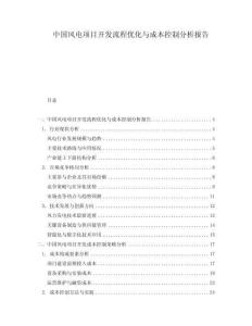 中國風(fēng)電項目開發(fā)流程優(yōu)化與成本控制分析報告