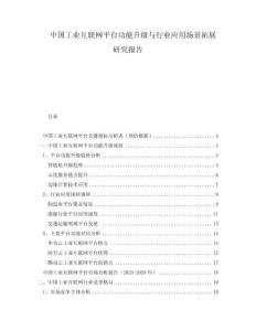 中國工業(yè)互聯(lián)網(wǎng)平臺(tái)功能升級(jí)與行業(yè)應(yīng)用場(chǎng)景拓展研究報(bào)告