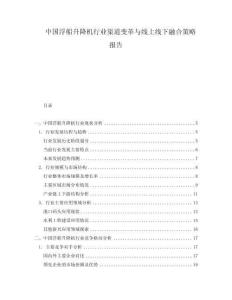 中國(guó)浮船升降機(jī)行業(yè)渠道變革與線上線下融合策略報(bào)告