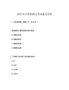 2025年计算机路由考试题及答案