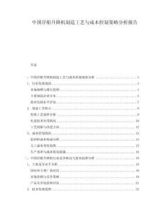 中國浮船升降機制造工藝與成本控制策略分析報告