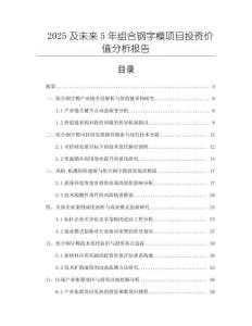 2025及未來5年組合鋼字模項目投資價值分析報告