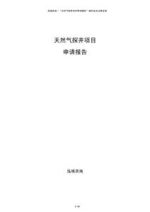 天然气探井项目申请报告