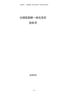 光儲氫氨醇一體化項目投標書