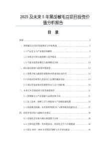 2025及未來5年黑胡椒毛豆項目投資價值分析報告