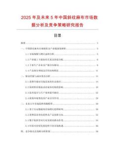 2025年及未來5年中國斜紋麻布市場數據分析及競爭策略研究報告