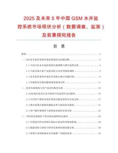 2025及未來5年中國GSM水井監控系統市場現狀分析（數據調查、監測）及前景探究報告