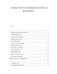 眼鏡和光學(xué)器材行業(yè)市場(chǎng)預(yù)測(cè)及科技光學(xué)材料與品牌發(fā)展戰(zhàn)略報(bào)告